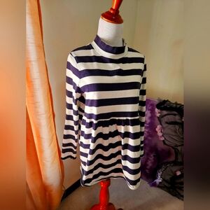 Striped Blue/White Turtleneck L